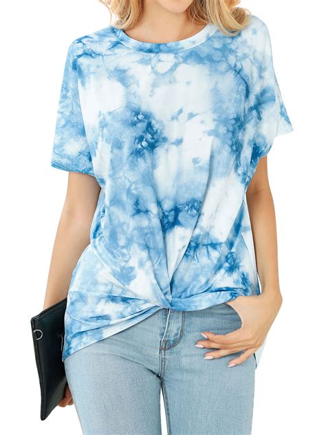 Nlife - Women Tie-dyed Twisted Hem T-Shirt - Walmart.com - Walmart.com