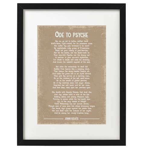 John Keats Ode to Psyche poem art print | Etsy