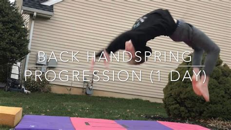 MY BACK HANDSPRING PROGRESSION (1 DAY) - YouTube