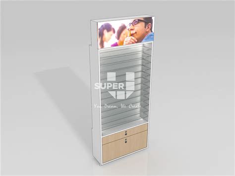 Locking Sunglass Display Wall with Storage Drawers and Lights - Wholesale Sunglasses Displays ...