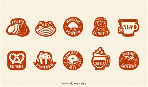 Food Pantry Labels Set Vector Download