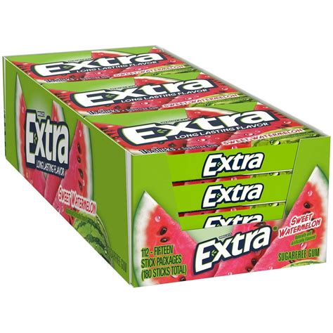 Extra Sweet Watermelon Sugar-Free Gum (15 Count, 12 Pack) - Walmart.com - Walmart.com