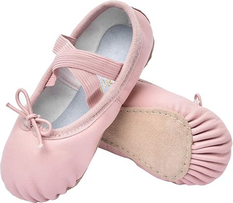 Amazon.com | STELLE Girls Premium Leather Ballet Shoes Slippers for ...