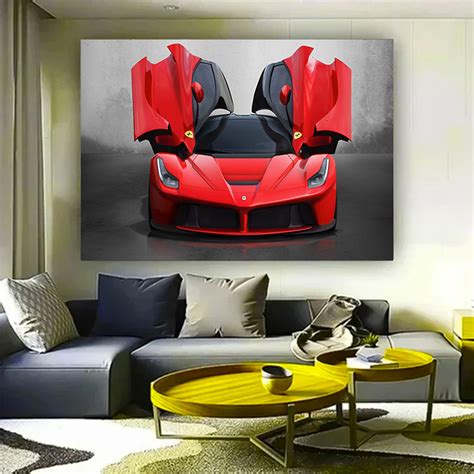 Red Ferrari Gullwing Doors Supercar Motivational Canvas Print - Etsy