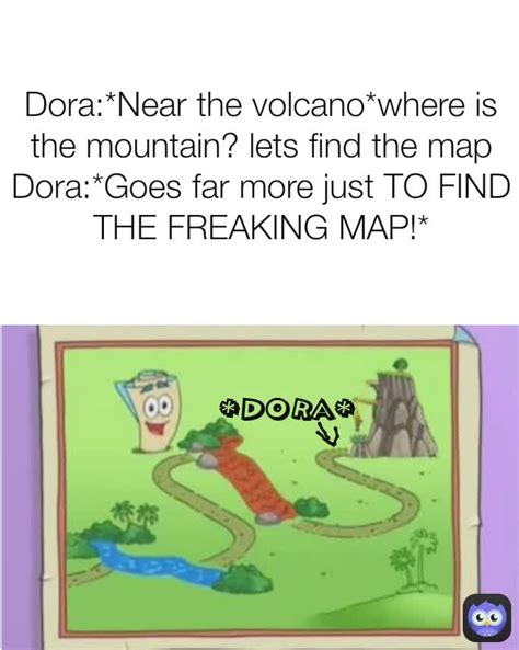 Dora:*Near the volcano*where is the mountain? lets find the map Dora ...