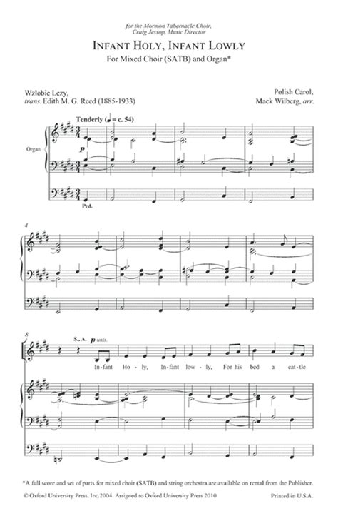 Infant holy, infant lowly by Mack Wilberg - 4-Part - Digital Sheet Music | Sheet Music Plus