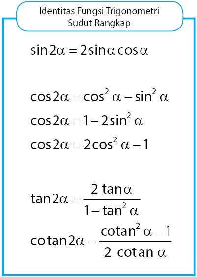 Trigonometri Identitas Rumus Turunan Tabel Contoh Soal - Riset