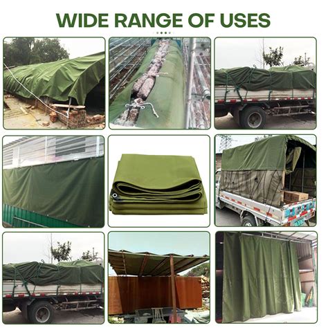 Heavy Duty Waterproof Canvas Tarp 16 Oz Cotton Canvas Tarpaulin Cover ...