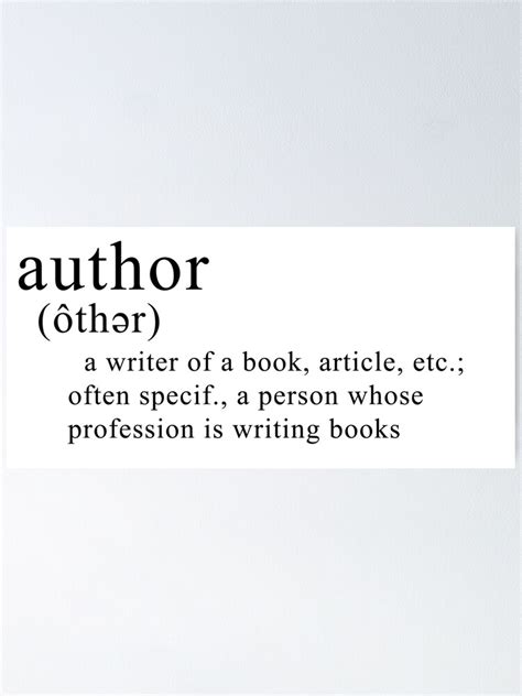 "Author Definition" Poster for Sale by disizitstudios | Redbubble