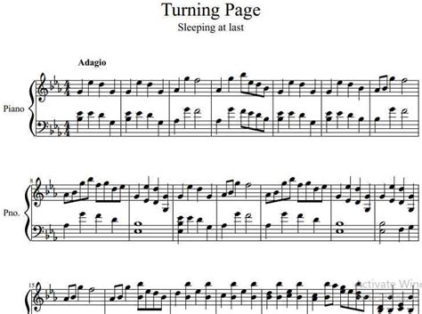 Turning Page Piano sheet music "Sleeping at Last" PDF & MP3