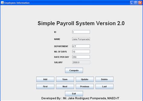 Employee management system project in java without database - verpiano