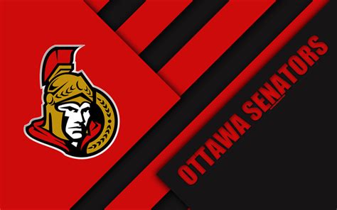 Download wallpapers Ottawa Senators, NHL, 4k, material design, logo ...