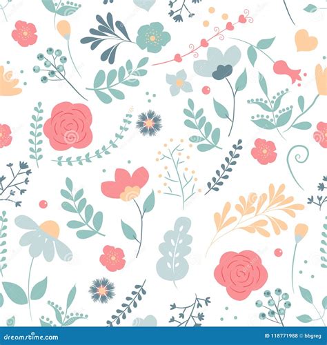 Cute Floral Pics : Cute Floral Pattern Flowers Leaf Vector Stock Vector ...