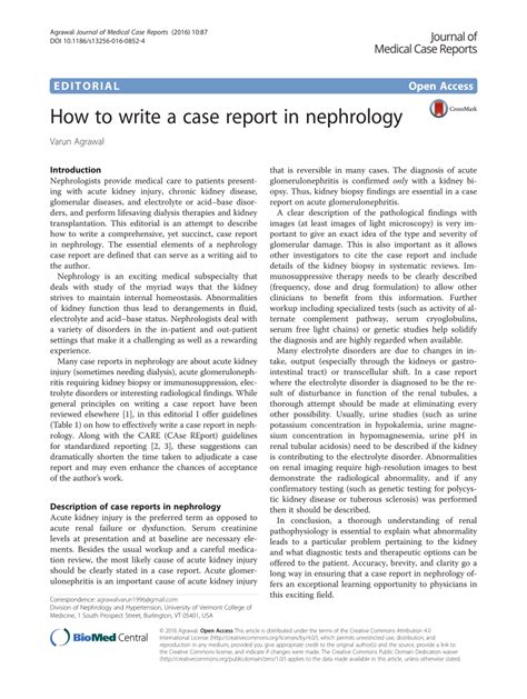 (PDF) How to write a case report in nephrology