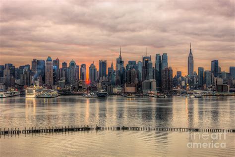 New York City Skyline at Sunrise II Photograph by Clarence Holmes - Pixels