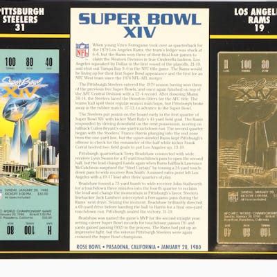 Super Bowl XIV Commemorative 9x12 Score Card Display with 23kt Gold ...