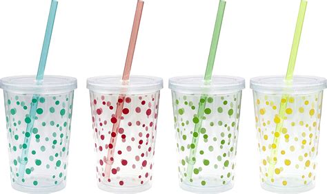 Kids Cups With Lids And Straws - 4-Pack Toddler Insulated Tumbler Set ...