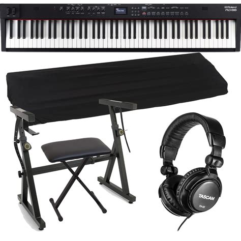 Roland RD-88 Digital Stage Piano, Plixio Stand, Keyboard Bench, Tascam TH02 Headphone, Dust ...