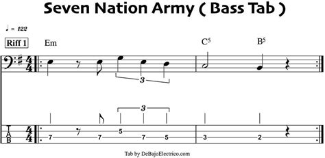 Seven Nation Army Sheet Music White Stripes Bass Guitar Tab ubicaciondepersonas.cdmx.gob.mx