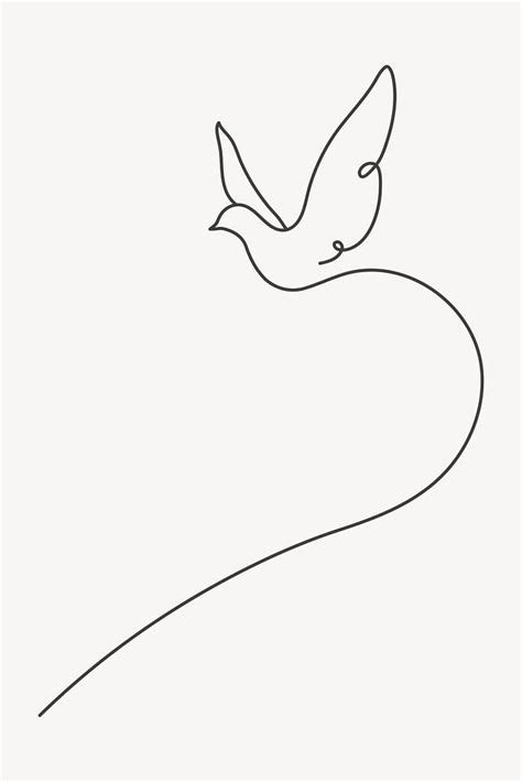 Download premium image of Dove minimal line art illustration about ...