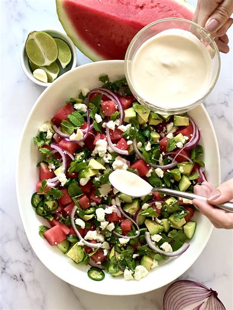 Watermelon Salad with Queso Fresco - Carving A Journey