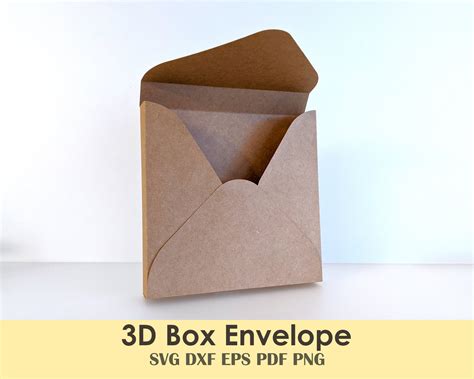 3D Envelope Box Printable Template for Papercraft Shadowbox - Etsy Ireland