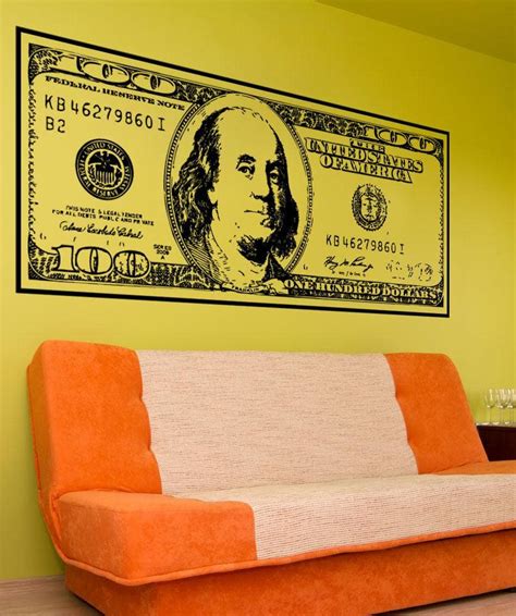 Vinyl Wall Decal Sticker Big 100 Dollar Bill #1560