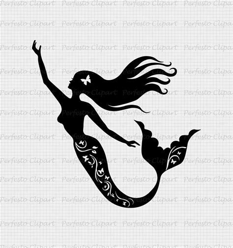 Mermaid Silhouette Svg Png Pdf Ai Mermaid Cliaprt Mermaid - Etsy