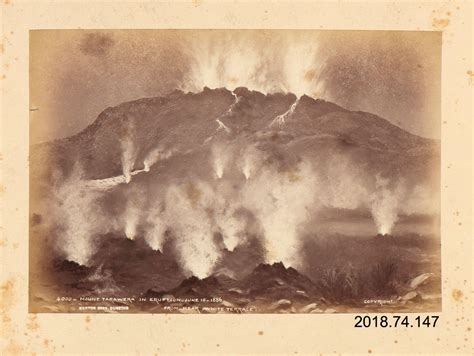 Photograph: Mount Tarawera in Eruption 10 June 1886 From Near White Terrace - Canterbury Museum