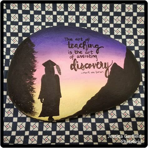 Graduation Painted Rock for a new teacher! | Painting teacher, Painted rocks, Stone painting