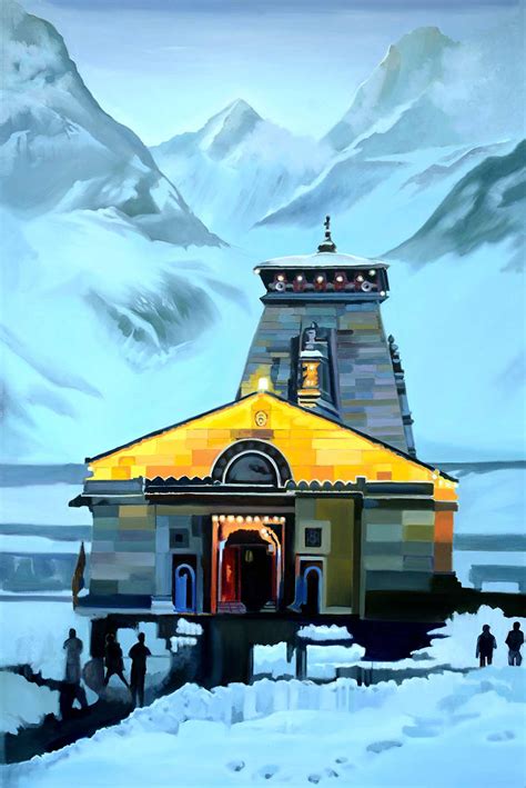 Buy Kedarnath-1 Painting with Oil on Canvas by Sangeeta V Takalkar | IndiGalleria