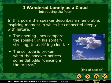 I Wandered Lonely As A Cloud