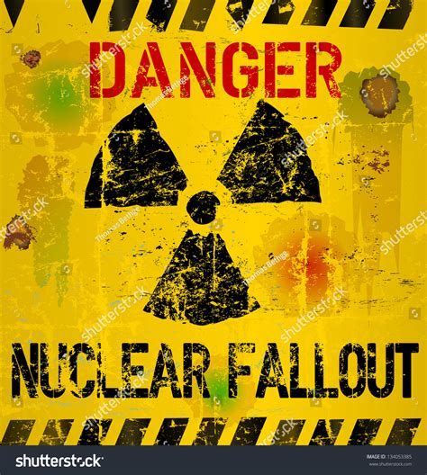 Nuclear Fallout Warning Signvector Illustration Stock Vector (Royalty Free) 134053385