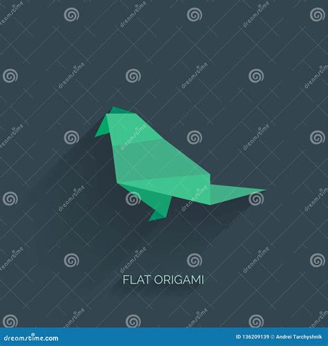 Flatr Origami Paper Bird On Abstract Background. Cartoon Vector | CartoonDealer.com #136209151