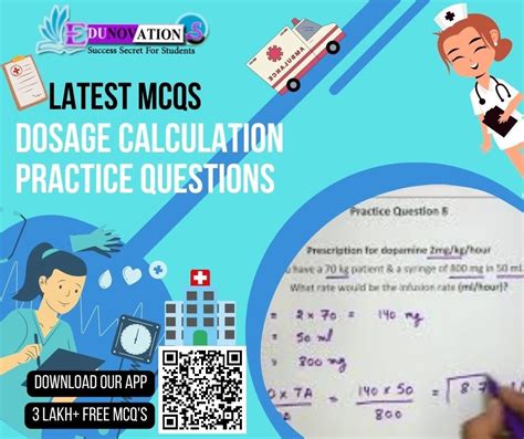 Dosage Calculation Practice Questions - Nursing GK MCQ - MCQs Multiple Choice Questions