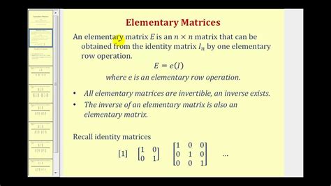 Elementary Matrices - YouTube