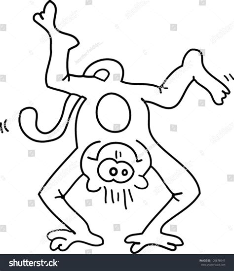 Monkey Doing Gymnastics Stock Vector (Royalty Free) 105678947 | Shutterstock