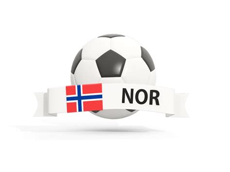 Football with banner. Illustration of flag of Norway