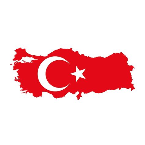 Premium Photo | Turkey flag map country outline with national flag