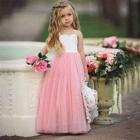 Princess Dress Toddler Baby Kids Girls Wedding Party Prom Birthday Tutu Sleeveless Long Dresses ...