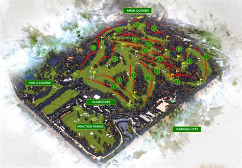 Augusta National Golf Club Course Map | Printable Map of The United States