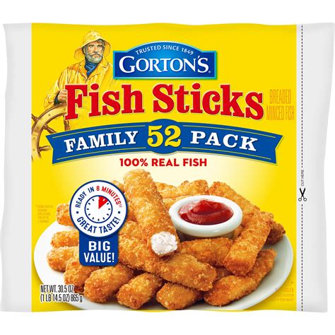 Gorton's Crunchy Breaded Fish Sticks, 52 count - Walmart.com