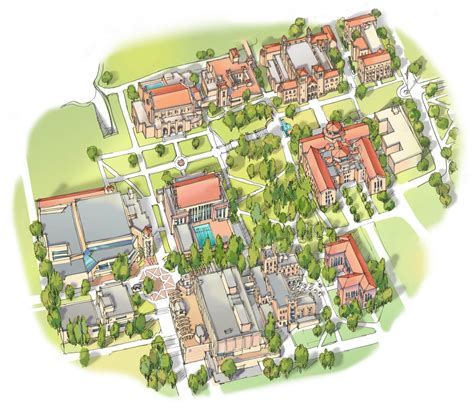 UCLA Student Life Map Illustration - Illustrated Maps by Rabinky Art, LLC