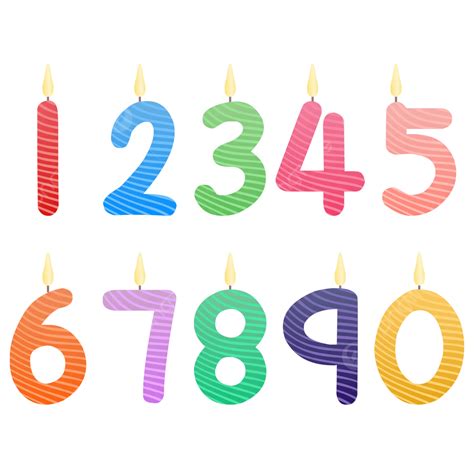 Set Of Number Candles For Cake Vector Free Download Transparent, Number Candles For Cake ...