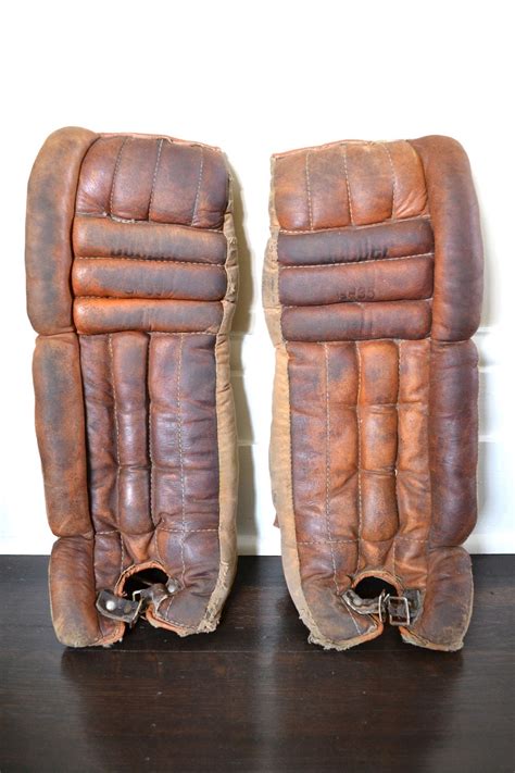 Hockey Goalie Pads Vintage Hockey Equipment Leather Hockey