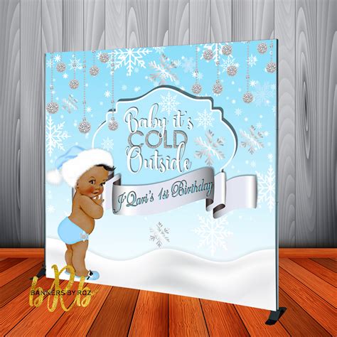 Winter Wonderland Blue Backdrop Personalized - Designed, Printed & Shi ...