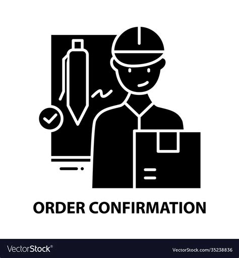 Order confirmation icon black sign Royalty Free Vector Image