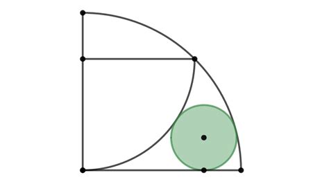 A quarter circle and a circle are inscribed in a quarter circle with radius 1. A geometry puzzle ...