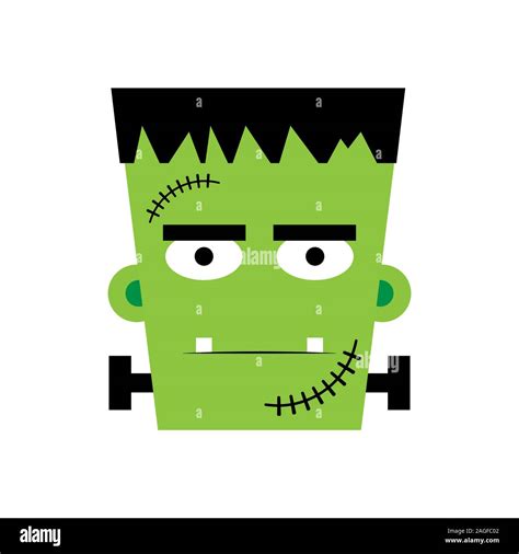 Halloween boy Frankenstein Vector illustration. Frankenstein face. Illustration for kids, card ...