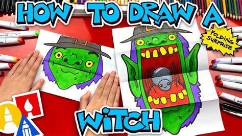 How To Draw A Scary Witch Folding Surprise - YouTube